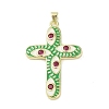 Real 18K Gold Plated Brass Enamel Pendants KK-A209-29G-2