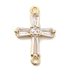 Brass Pave Clear Cubic Zirconia Connector Charms KK-H529-39D-G-1