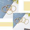 4Pcs 4 Size Brass Round Beaded Stretch Bracelets Set for Women BJEW-AN0001-07-7