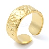 304 Stainless Steel Textured Open Cuff Ring for Women RJEW-I098-26G-1
