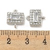 Brass Pave Clear Cubic Zirconia Connector Charms KK-P275-44P-3
