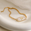 Brass Micro Pave Cubic Zirconia Link Bracelets PW-WG51589-01-3