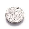 Tarnish Resistant 304 Stainless Steel Textured Pendants STAS-I098-01-12mm-P-1