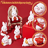 18Pcs 6 Style Rabbit Resin Display Decorations DJEW-CP0001-21-5
