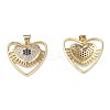 Brass Micro Pave Cubic Zirconia Pendants ZIRC-N039-233-1