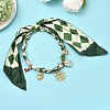 Sun Heart Flower 304 Stainless Steel Pendant Necklaces NJEW-D344-01G-3