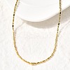 2MM 201 Stainless Steel Column Ball Chain Necklaces NJEW-C097-01G-2