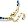 Polyester Cord Braided Bracelet Makings MAK-Z003-01G-19-3