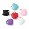 Alloy Enamel Heart Charms PALLOY-E775-09G-1
