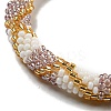Handmade Braided Glass Seed Beaded Stretch Bracelets for Women BJEW-A012-01B-2