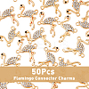 50Pcs Alloy Jet and Crystal Rhinestone Connector Charms FIND-DC0002-57-3