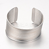 Tarnish Resistant 304 Stainless Steel Filigree Cuff Bangles X-STAS-S060-05-1