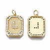 Brass Micro Pave Clear Cubic Zirconia Pendants KK-S356-234L-G-NF-2