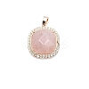 Natural Rose Quartz Faceted Pendants PW-WG81700-05-1