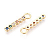 Brass Pave Cubic Zirconia Pendants KK-T077-59G-2