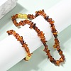 Natural Amber Beaded Bracelets & Necklaces Sets for Baby AJEW-K050-04-2
