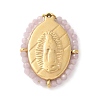304 Stainless Steel Oval Embossed Jesus Pendants STAS-L022-490G-01-1