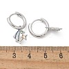 Brass Clear Cubic Zirconia Hoop Earrings EJEW-Q014-26P-3
