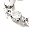 Non-Tarnish 304 Stainless Steel Flat Round Link Chain Bracelet BJEW-Q776-02A-02-3