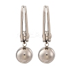 304 Stainless Steel Round Dangle Stud Earrings EJEW-Z098-31P-4