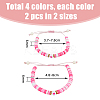 4 Sets 4 Color Polymer Clay Heishi Surfer Braided Bead Bracelets Set BJEW-FI0001-68-2