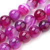 Natural Striped Agate/Banded Agate Beads Strands X-G-S259-04G-8mm-1