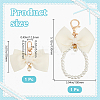 2Pcs 2 Styles Zinc Alloy with Plastic and Polyester Keychain KEYC-BBC0001-03-2