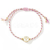 Brass Enamel Bead Braided Bead Bracelets AG3101-1-1
