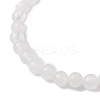 Natural Quartz Crystal Cube & Round Rock Crystal Beaded Stretch Bracelets BJEW-JB10807-01-4