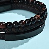 Natural Tiger Eye & Glass Round Beaded Bracelets LS-BJEW-G732-02B-4