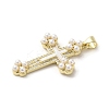 Brass Pave Shell Pendants KK-I708-17B-G-2