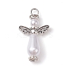 Tibetan Style 10Pcs Acrylic Imitation Pearl with Alloy Pendants PALLOY-JF02477-10A-1