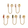 304 Stainless Steel Flat Round Safety Chain Clip Lock Stopper Charms STAS-C047-08G-1