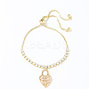 Clear Cubic Zirconia Slider Bracelet KX2809-4-1
