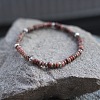 Natural Red Sesame Jasper Rondelle Beaded Stretch Bracelets UT5328-14-1