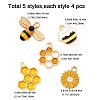 20Pcs 5 Styles Alloy Enamel Pendants ENAM-FP0002-57-6
