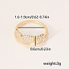 Brass Micro Pave Cubic Zirconia Finger Rings for Women PY9087-1-1