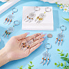 14Pcs 7 Colors Alloy & Glass Seed Keychain KEYC-TAC00052-5