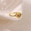 304 Stainless Steel Micro Pave Cubic Zirconia Cuff Open Rings LS-RJEW-P175-03G-1