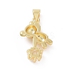 Brass Micro Pave Cubic Zirconia Pendants KK-E074-03G-05-2