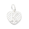 925 Sterling Silver Heart with Capital Letter Charms STER-S009-13K-S-1