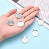 Tibetan Style Antique Silver Alloy Flat Round Pendant Cabochon Settings X-TIBEP-M022-45AS-4
