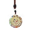 Resin & Natural & Synthetic Mixed Gemstone Pendant Necklaces OG4289-05-1