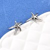 Starfish 316 Stainless Steel Non- Piercing Cartilage Earrings AJEW-C044-11AS-1