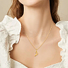 1pc 304 Stainless Steel Letter Pendant Necklaces NJEW-LP0001-39P-G-4