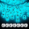 20Pcs Luminous Cube Letter Silicone Beads 12x12x12mm Square Dice Alphabet Beads with 2mm Hole Spacer Loose Letter Beads for Bracelet Necklace Jewelry Making JX437X-1