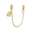 Brass Pave Clear Cubic Zirconia European Safety Chains with Charms KK-L236-16A-G-1
