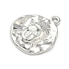 Hammered 304 Stainless Steel Pendants STAS-C167-01P-2