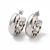 Tarnish Resistant 304 Stainless Steel Round with Heart Stud Earrings EJEW-Z022-24P-1