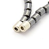 Trendy Men's Non-Magnetic Synthetic Hematite Beaded Necklaces NJEW-M002-21-3